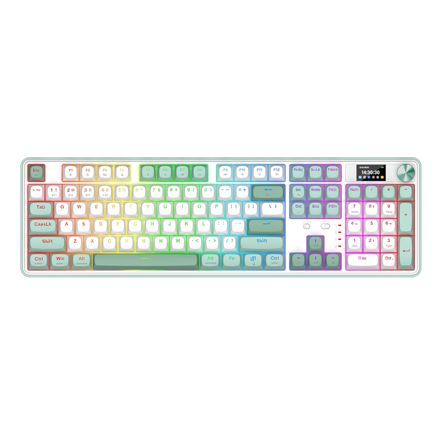 Redragon WYVERN K761 Pro Full-size RGB Wireless Mechanical Gaming Keyboard - White/Green – image 2