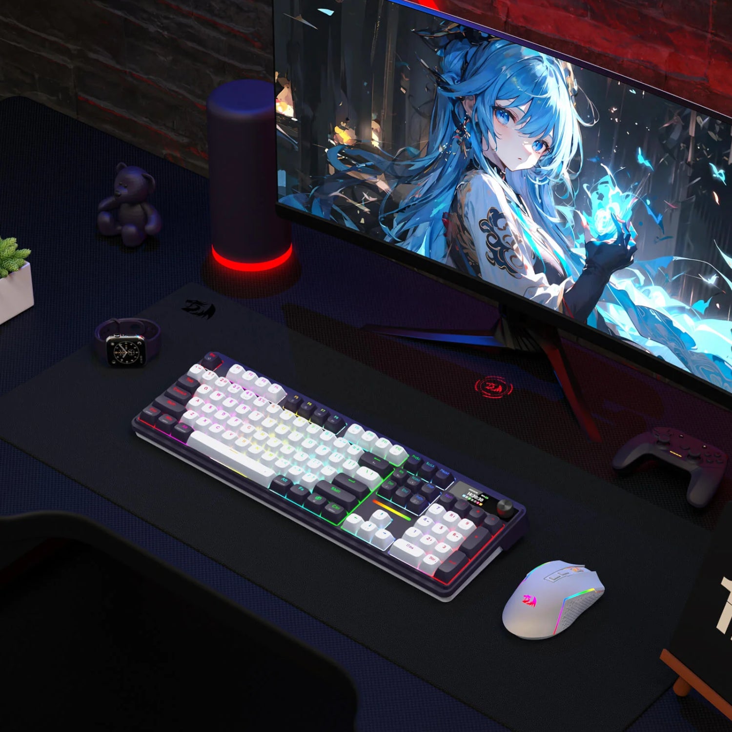 Redragon K762WB-RGB-PRO LCD Full-size Gasket Mechanical Keyboard - Black – image 6