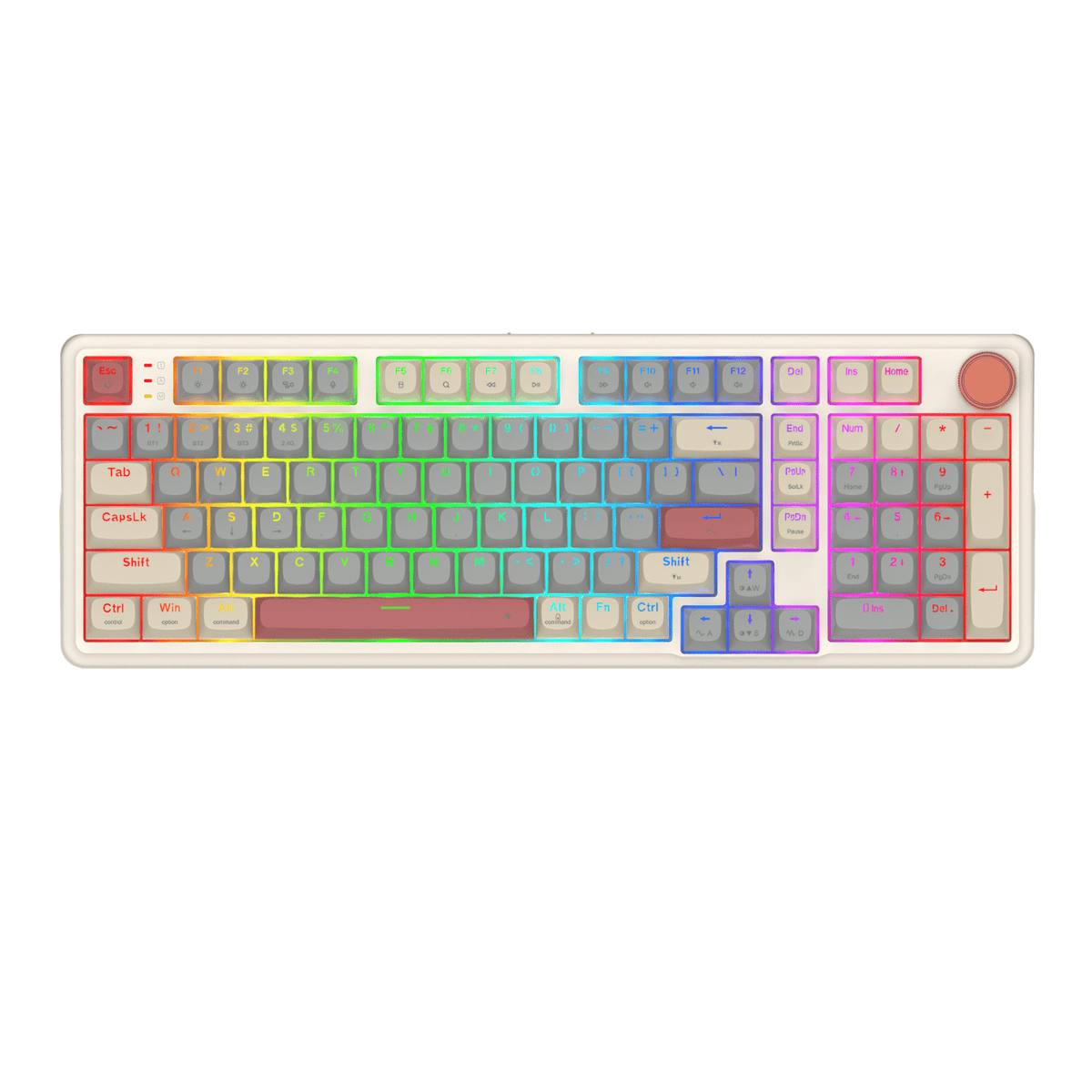 Redragon EISA 100 Retro RGB Wireless Mechanical Keyboard - Cream/Grey – image 2