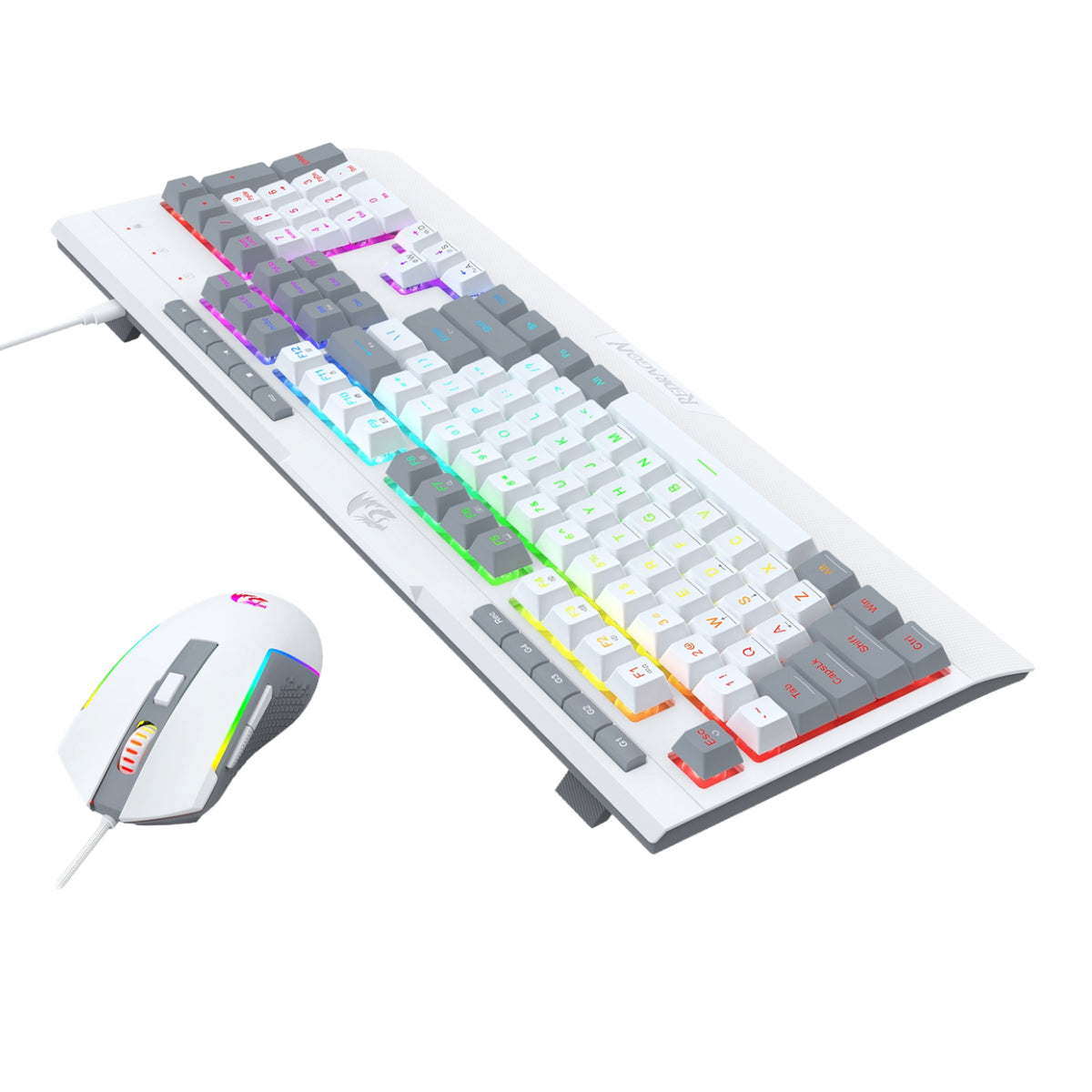 Redragon S151 Wired RGB Gaming Keyboard and Mouse Combo - White and Grey – image 3