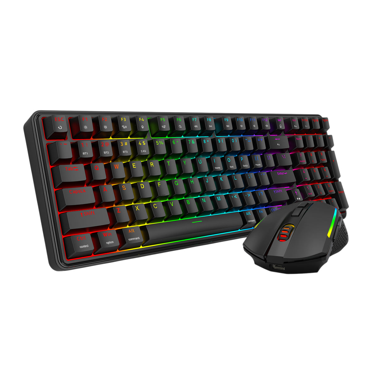 Redragon S162 RGB 3-Mode Wireless Mechanical Gaming Keyboard and Mouse Combo - Black – image 2