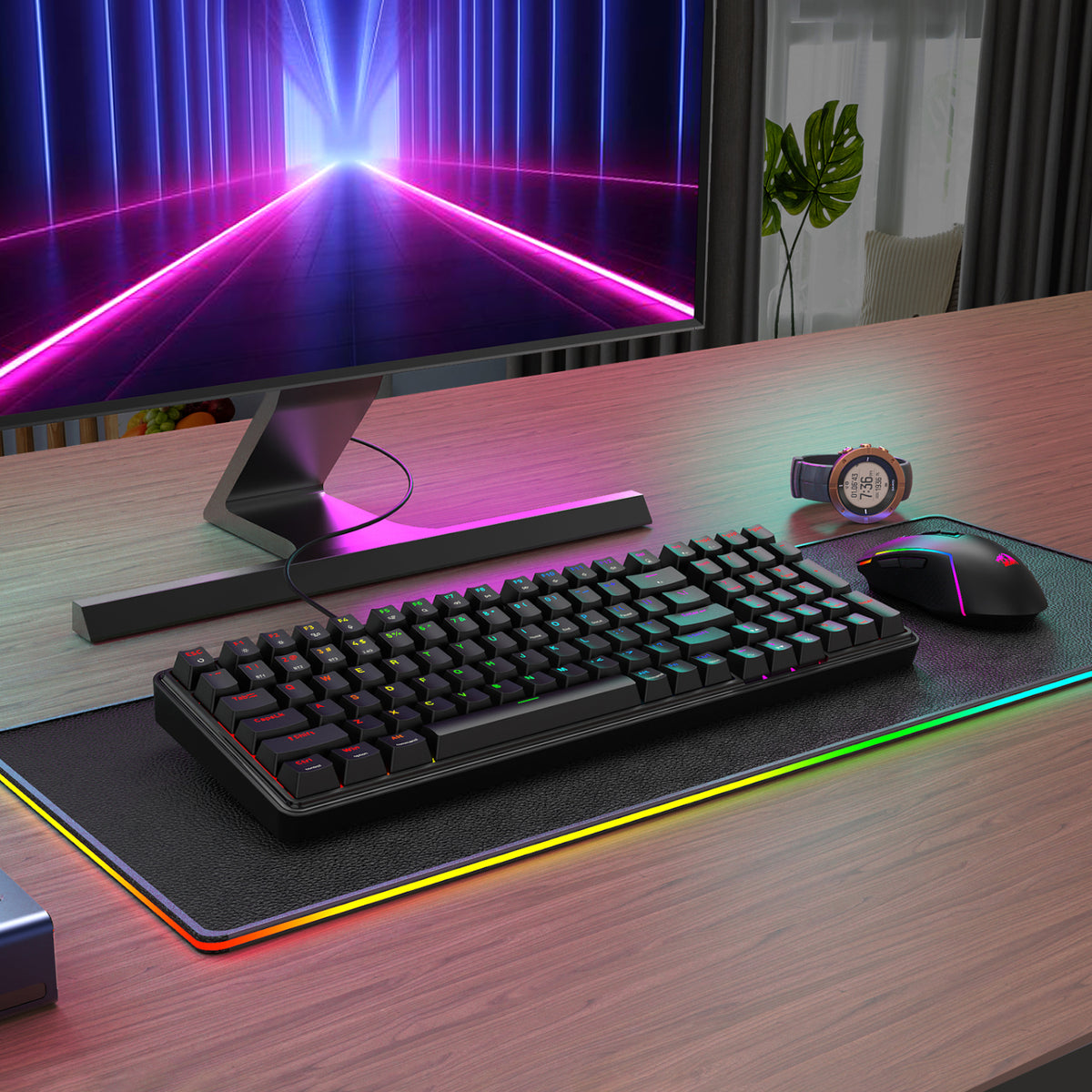 Redragon S162 RGB 3-Mode Wireless Mechanical Gaming Keyboard and Mouse Combo - Black – image 6