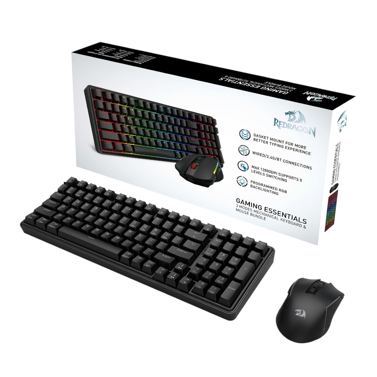 Redragon S162 RGB 3-Mode Wireless Mechanical Gaming Keyboard and Mouse Combo - Black – image 8