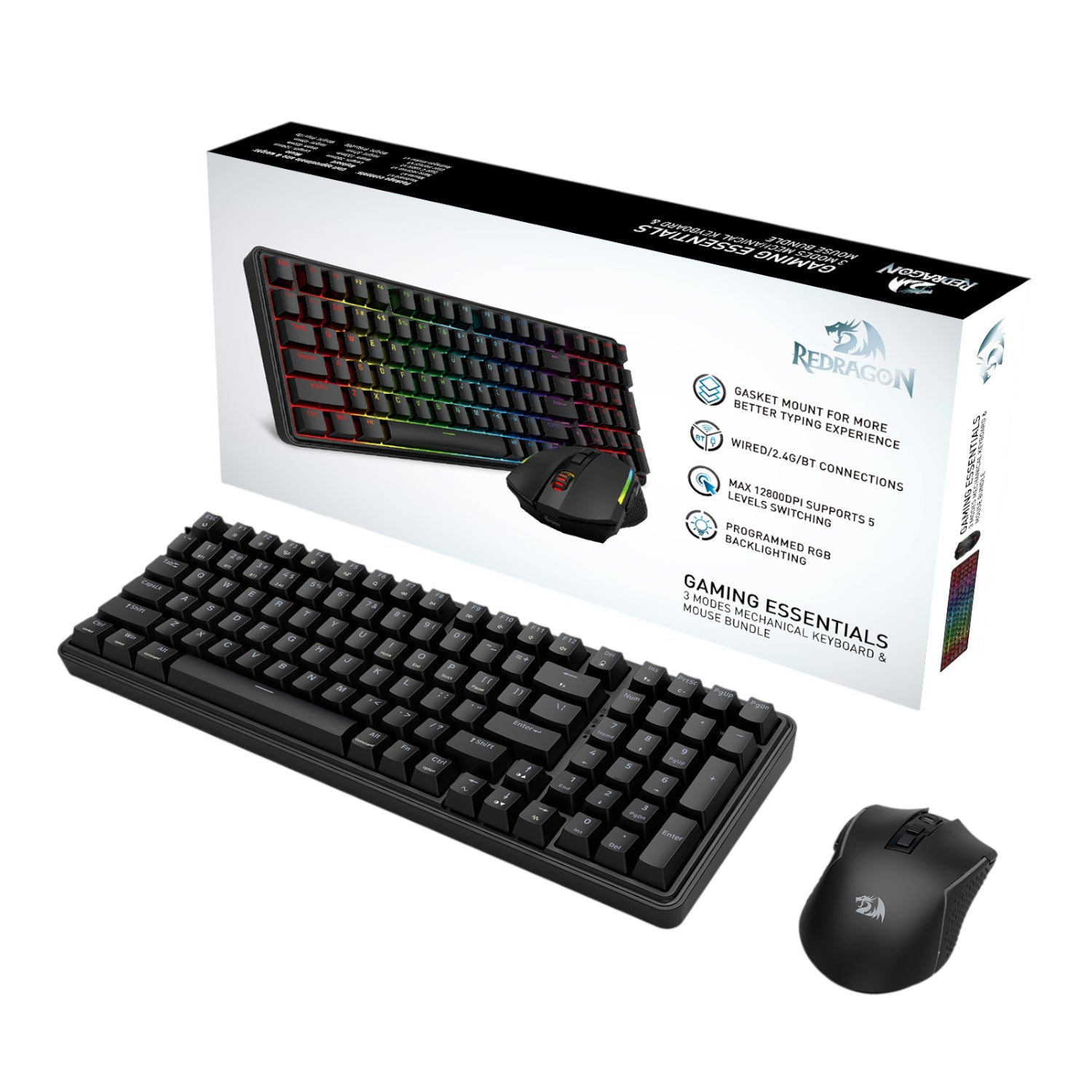 Redragon S162 RGB 3-Mode Wireless Mechanical Gaming Keyboard and Mouse Combo - Black – image 8