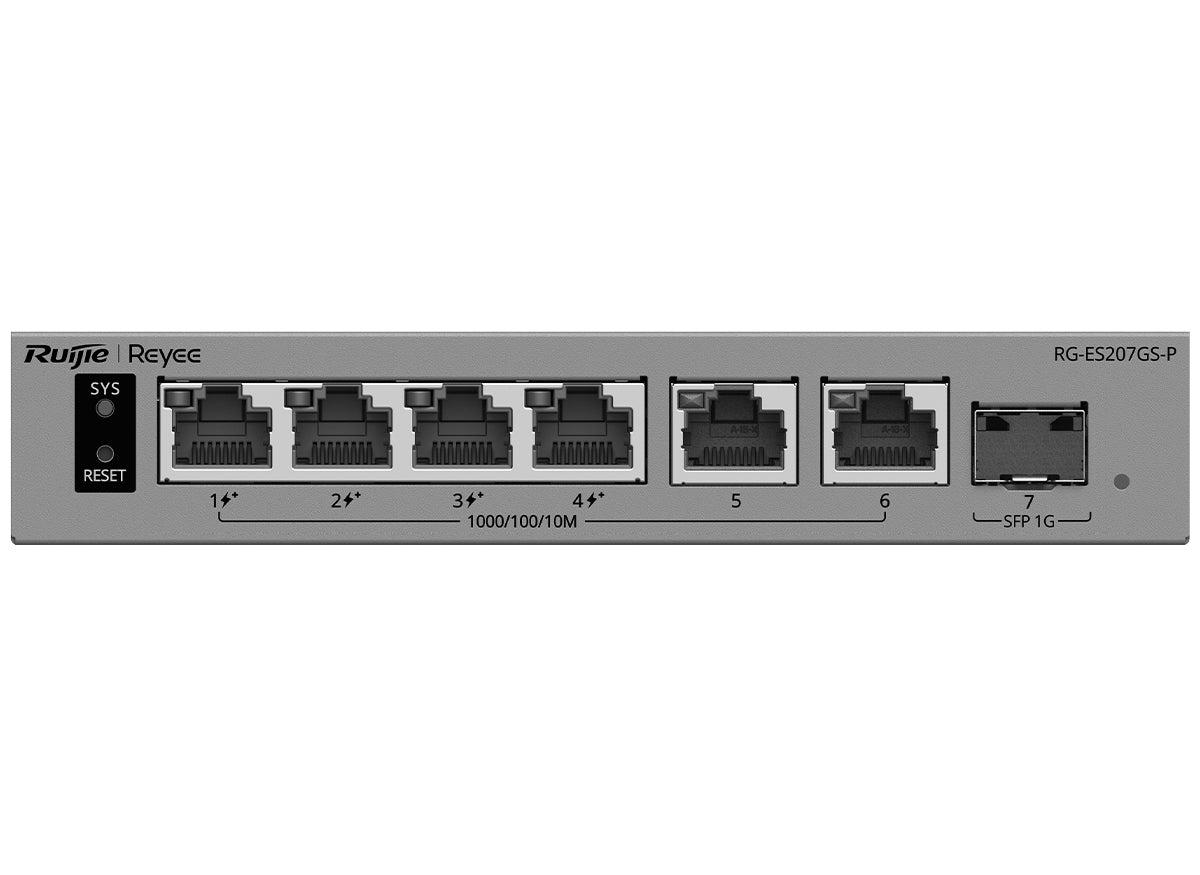 Reyee 6 Port Gigabit with 4 Port PoE 54W 1SFP Uplink Smart Managed Switch