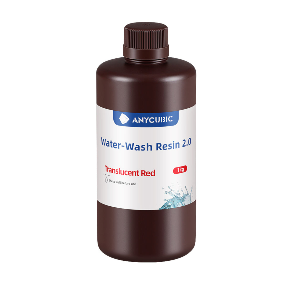 Anycubic Water Wash Resin 2.0 – Translucent Red – image 2