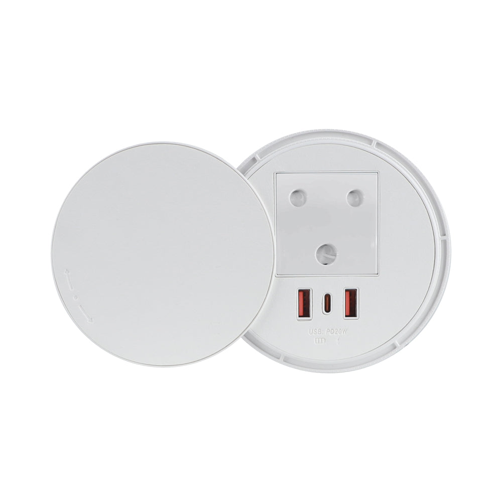 80MM DELTA GROMMET(360)3PIN SA,PD20W WHITE (1.8M)