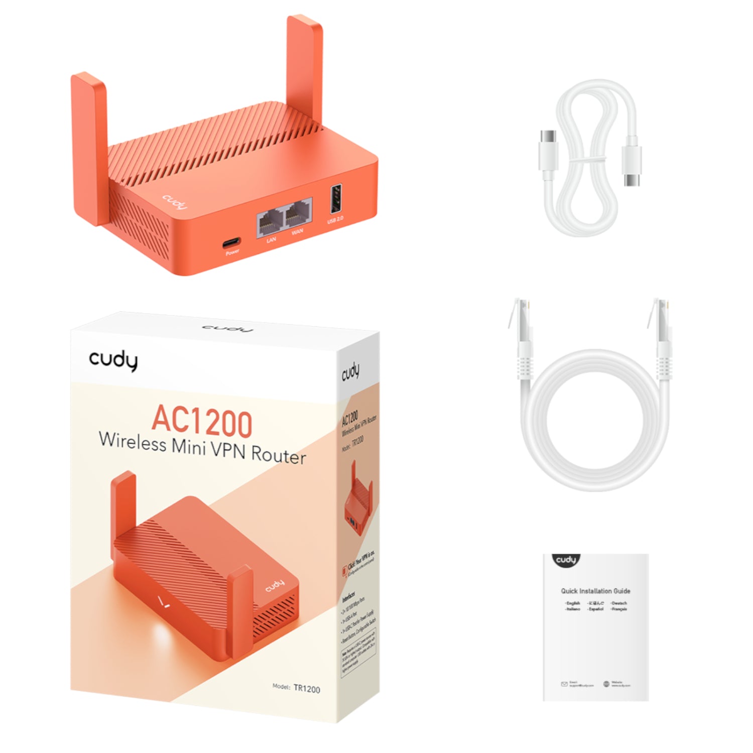 Cudy AC1200 Wi-Fi Mini VPN Router - Orange – image 5