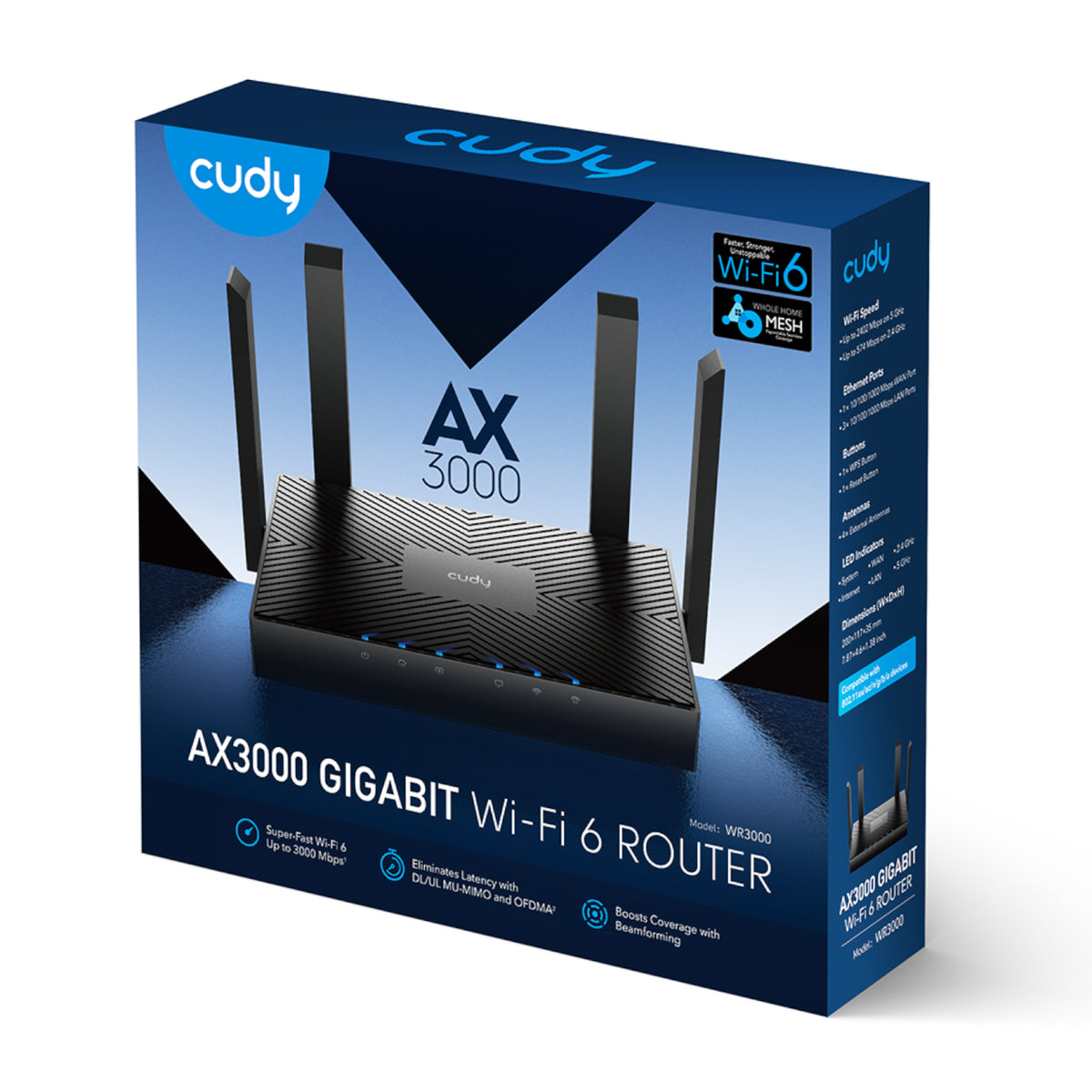 Cudy AX3000 5-Port Gigabit Dual-Band Wi-Fi 6 Mesh Router – Black – image 5
