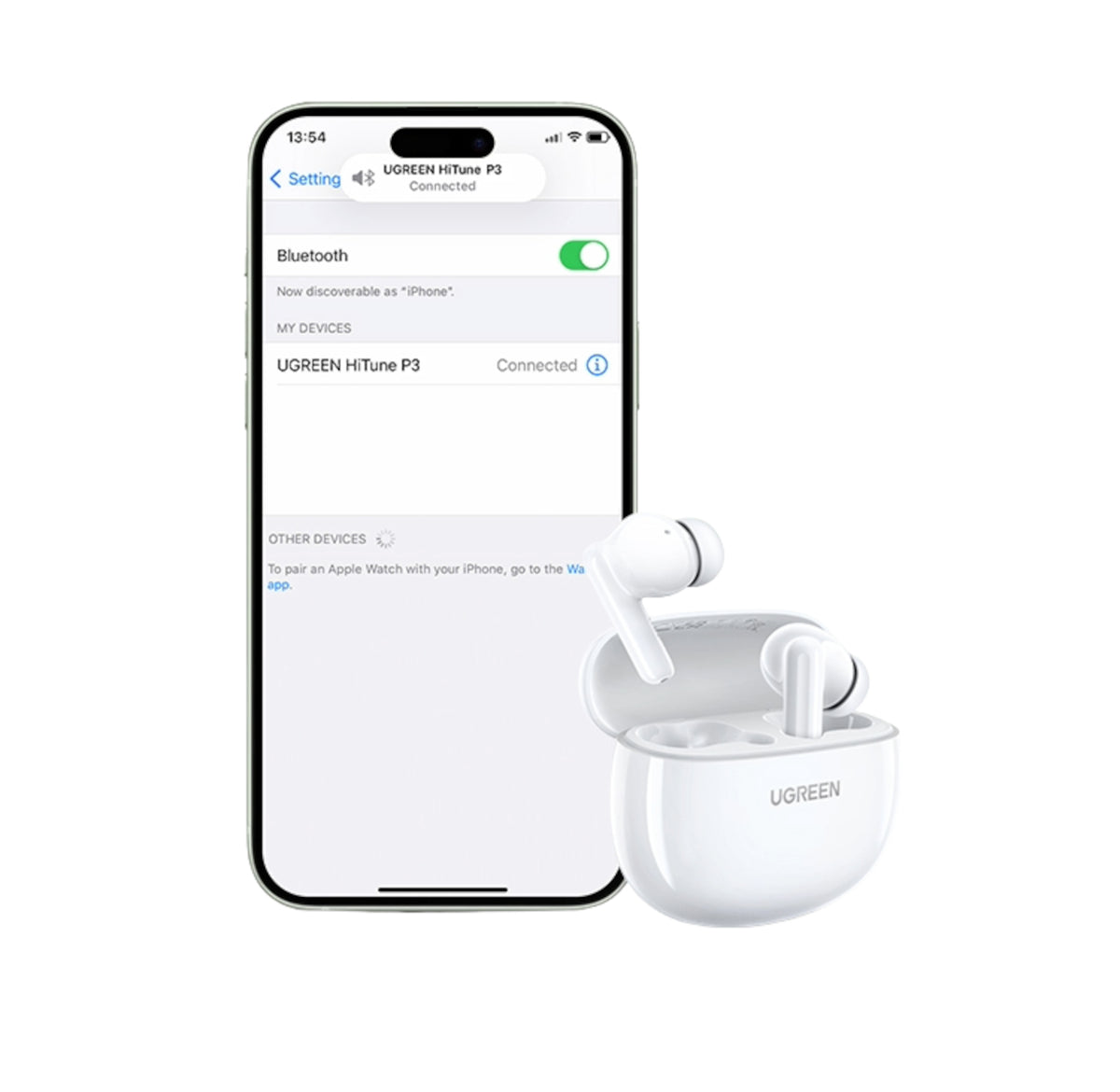 UGREEN HiTune P3 In-Ear Wireless Earbuds–White – image 4