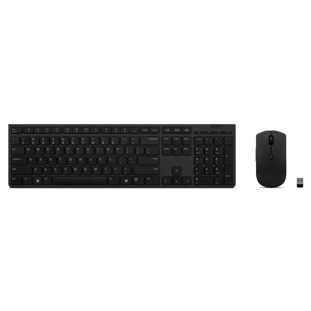 Lenovo 4X31K03931, Full-size (100%), RF Wireless + Bluetooth, Scissor key switch, Black, Mouse included