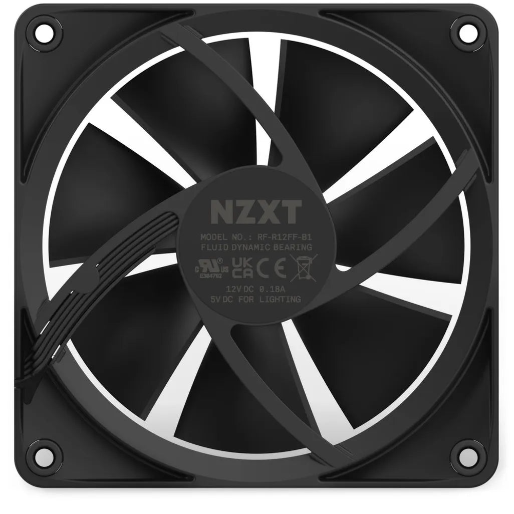 NZXT F120 RGB, Fan, 12 cm, 500 RPM, 1800 RPM, 27.5 dB, 50.18 cfm