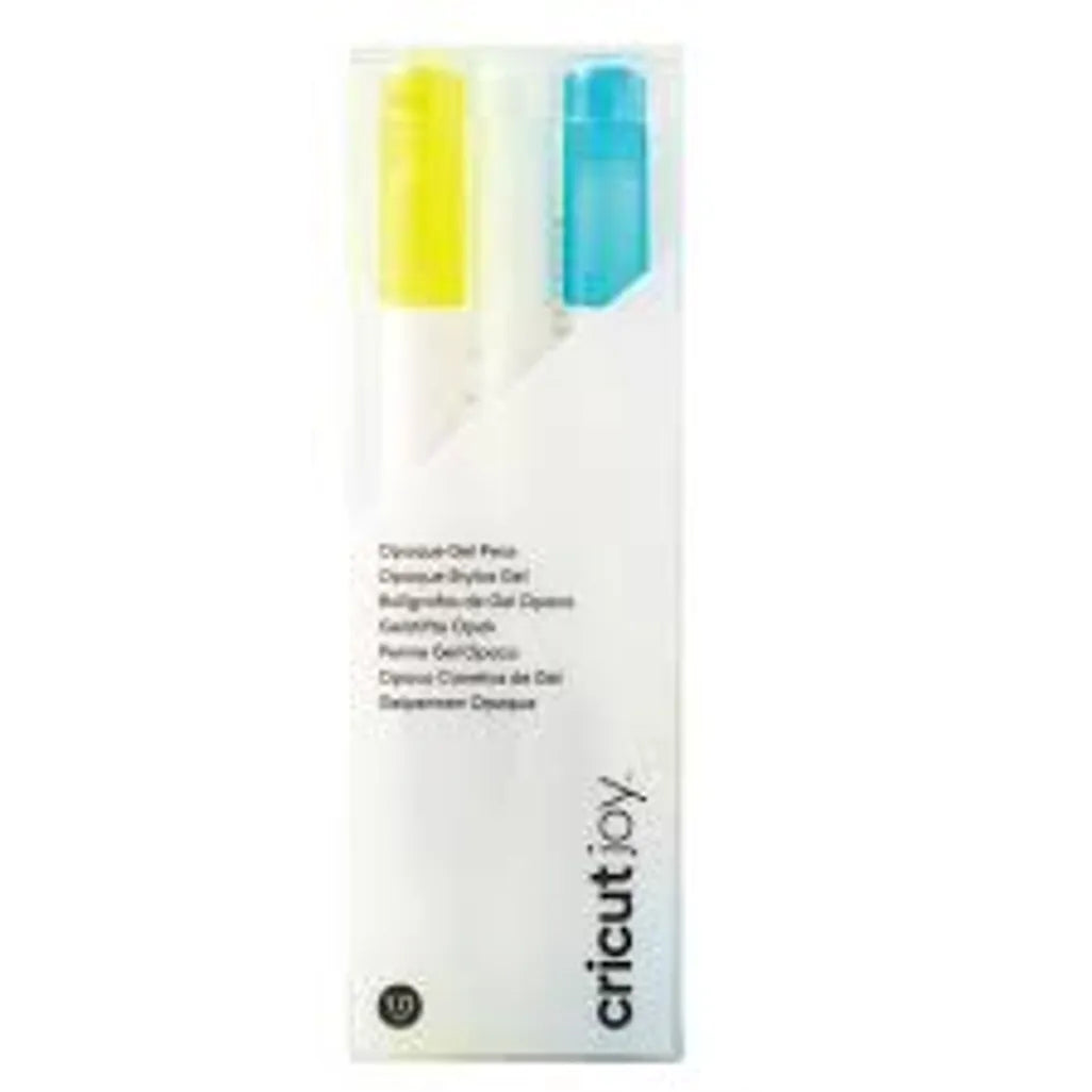 Cricut Joy Opaque Gel Pens white; blue and yellow