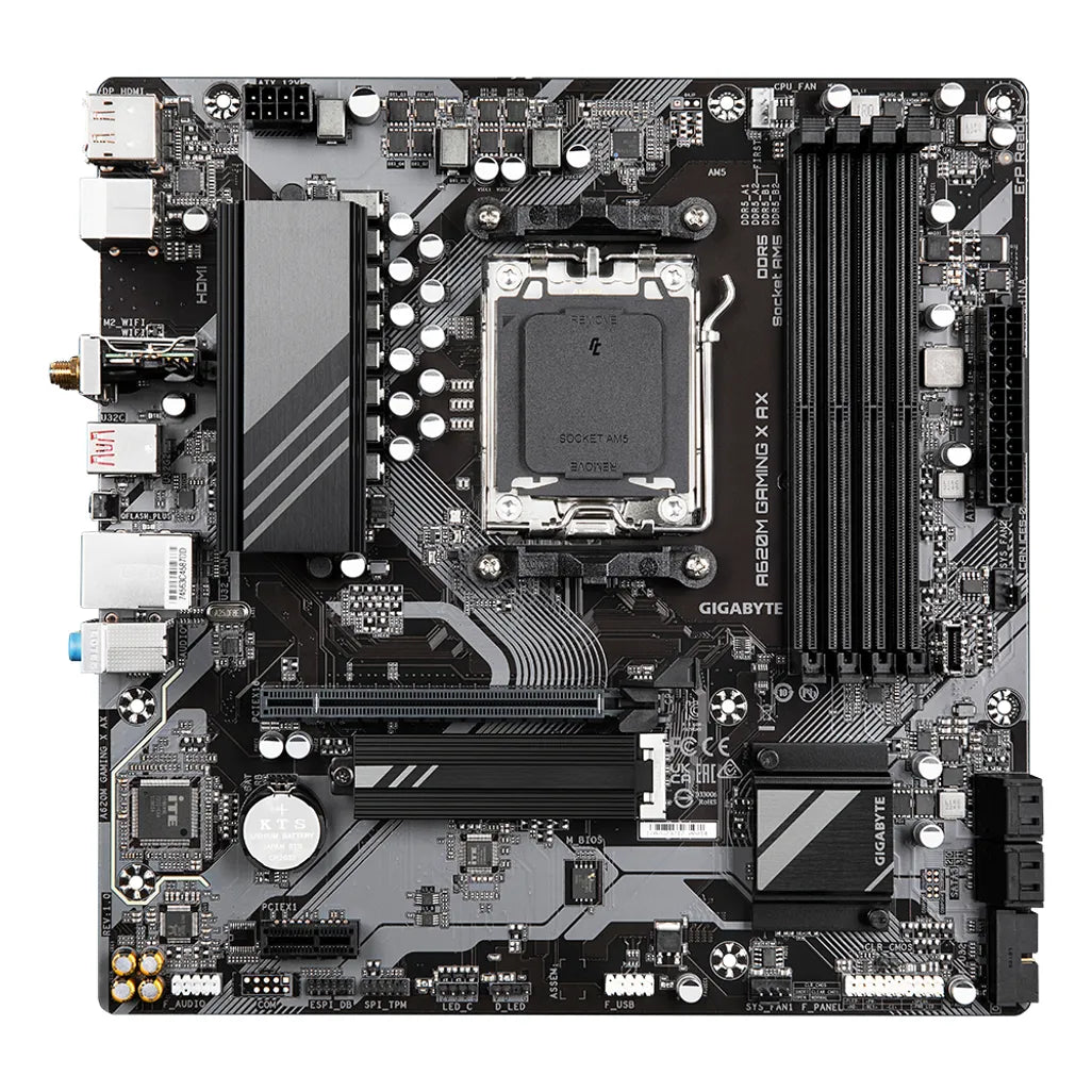 Gigabyte A620M GAMING X AX, AMD, Socket AM5, AMD Ryzen™ 5, 2nd Generation AMD Ryzen™ 5, 3rd Generation AMD Ryzen 5, AMD Ryzen 5 5th Gen,..., Socket AM5, DDR5-SDRAM, 192 GB
