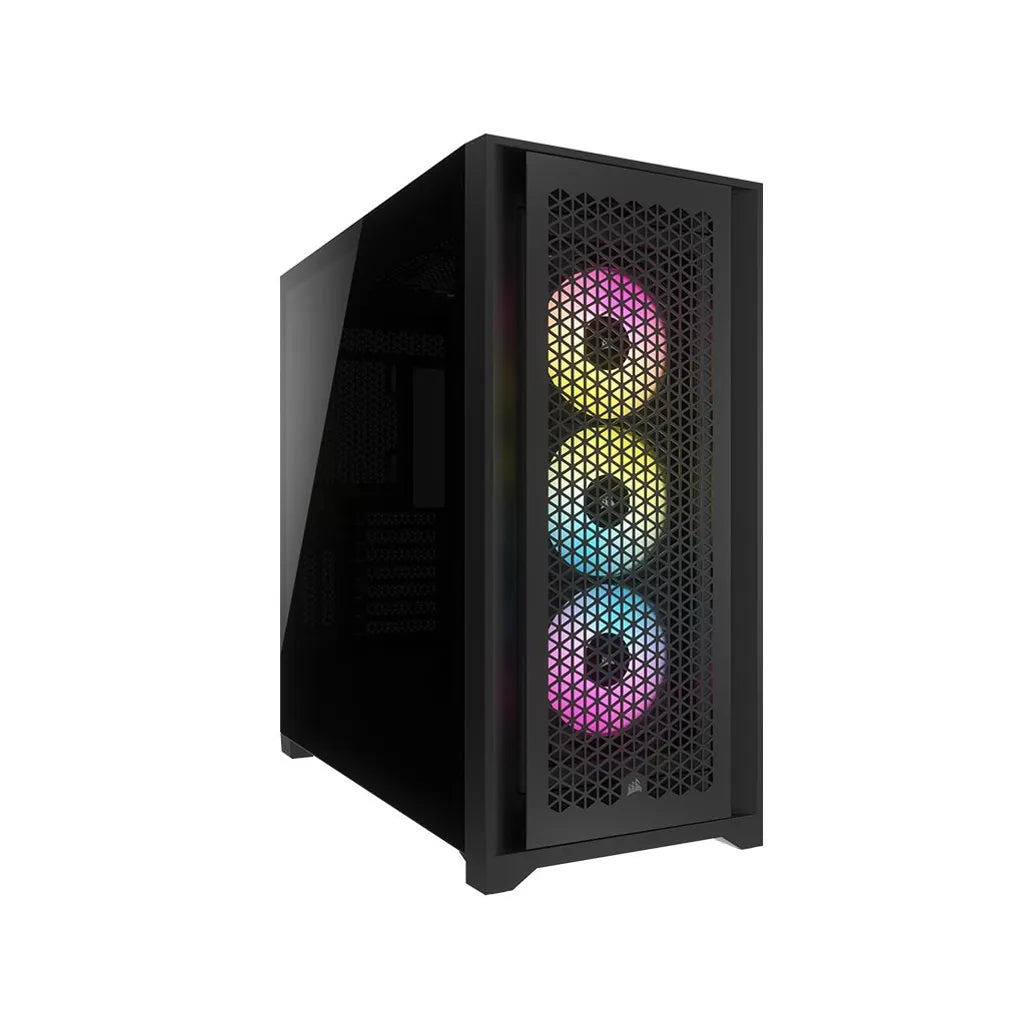 Corsair 5000D RGB, Midi Tower, PC, Black, ATX, Plastic, Steel, Tempered glass, 17 cm