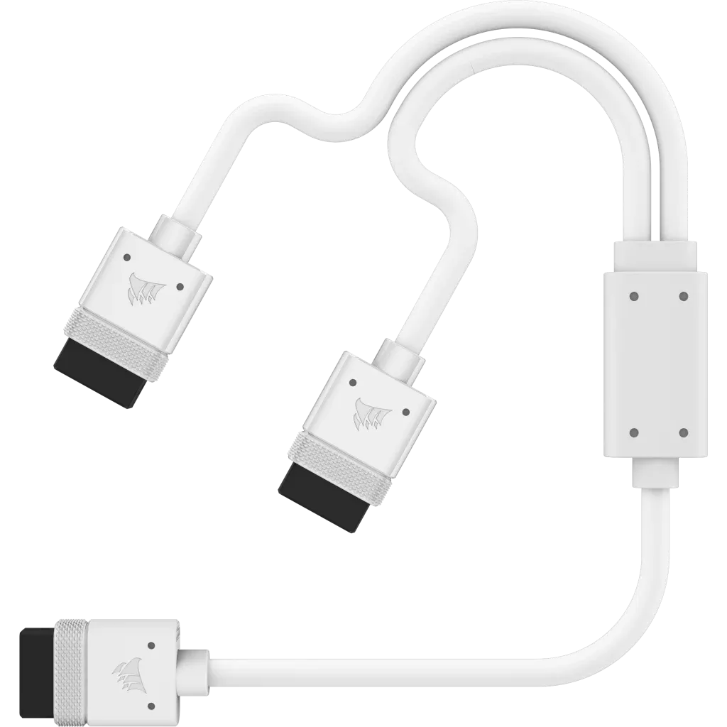 Corsair iCUE LINK Cable; 1x 600mm Y-Cable with Straight connectors; White - image 2