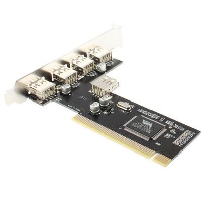 USB 2.0 4+1 Ports PCI Card(Black)