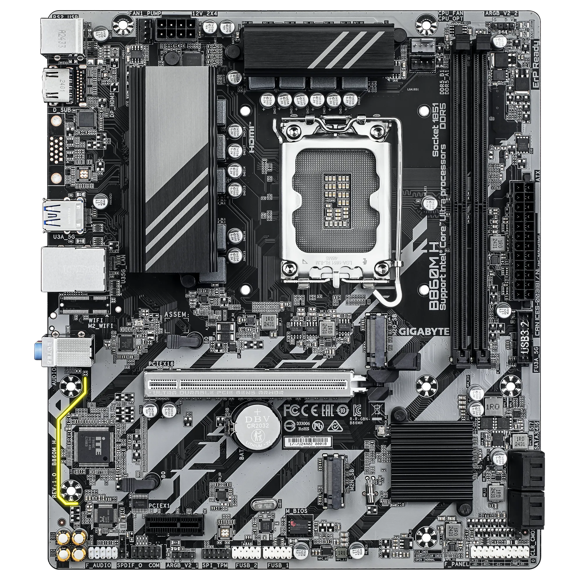 GIGABYTE Intel® B860 Chipset for LGA 1851; 2x DDR5; 2x M2; HDMI; mATX - image 2
