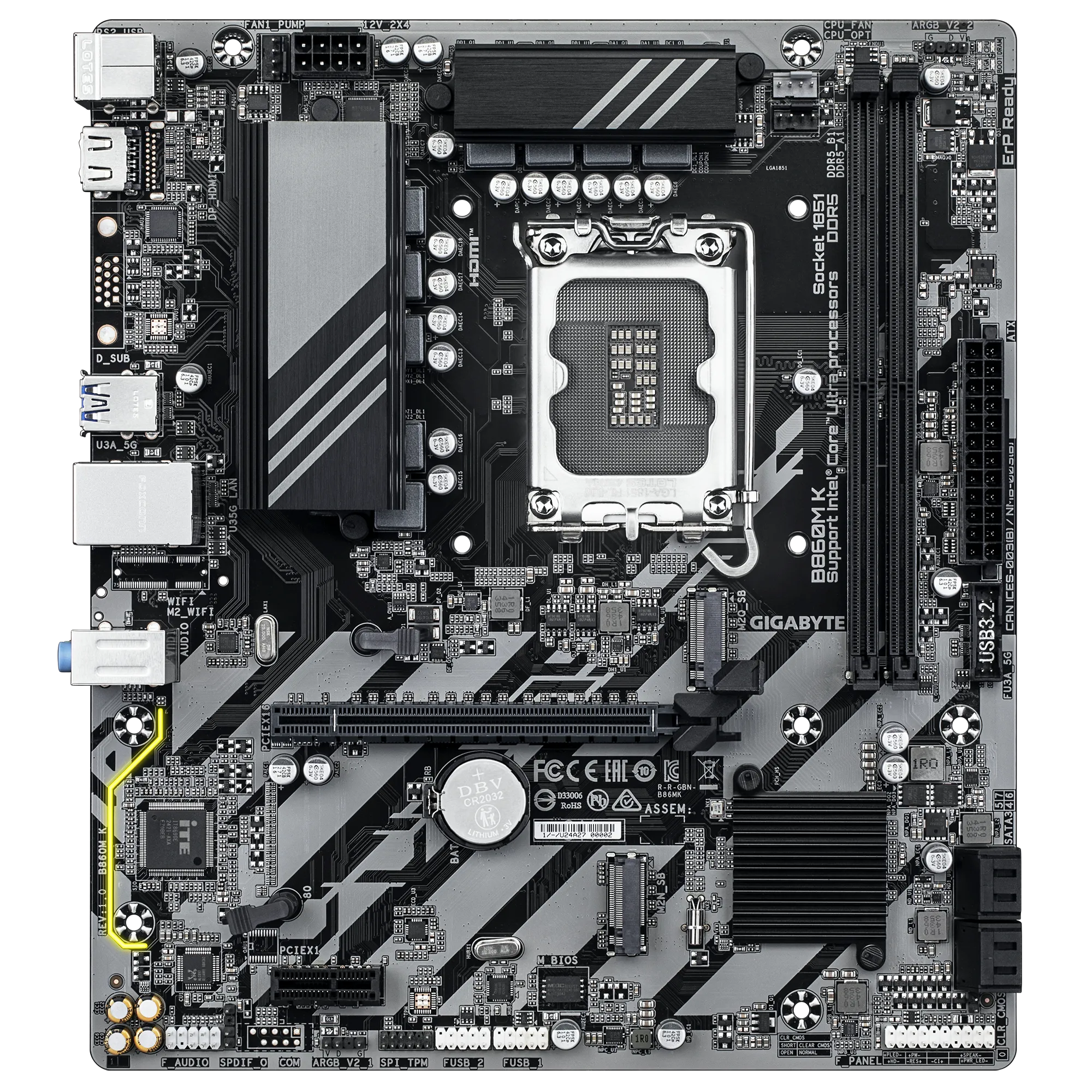 GIGABYTE Intel® B860 Chipset for LGA 1851; 2x DDR5; 2x M2; HDMI; mATX - image 2