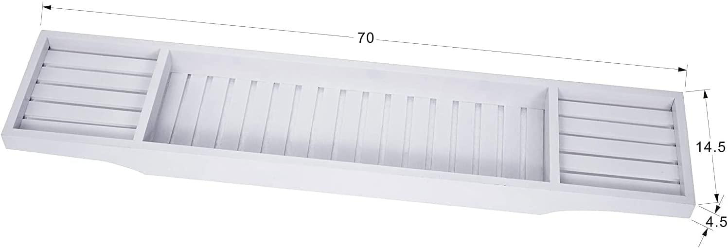 BAMBOO BATH CADDY-WHITE