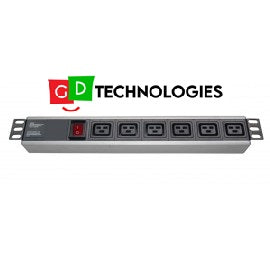 19” ALUMINIUM 6 WAY C19 PDU