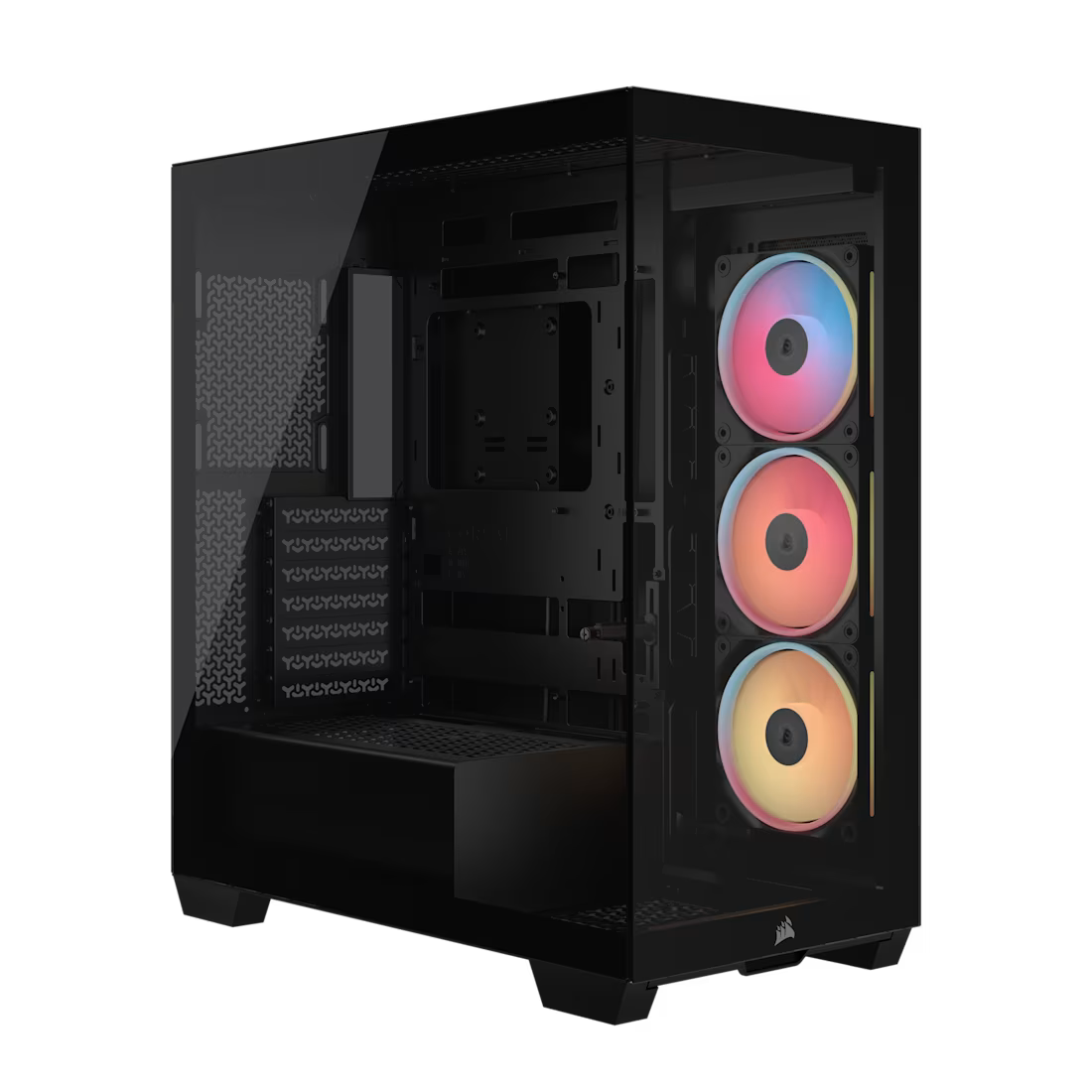 3500X LX-R RGB iCUE LINK Tempered Glass Mid-Tower PC Case; 3x Fans included; 2x 2.5'' ; 2x 3.5''; Black - image 2