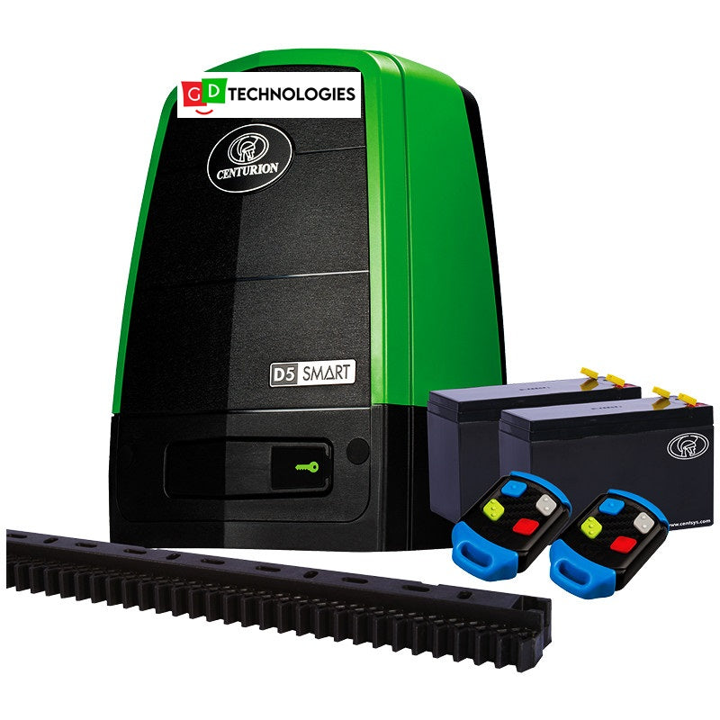 CENTURION D5 SMART MOTOR KIT INCL 2 X TX4 RAZ/NYLON RACK AND BATTERIES