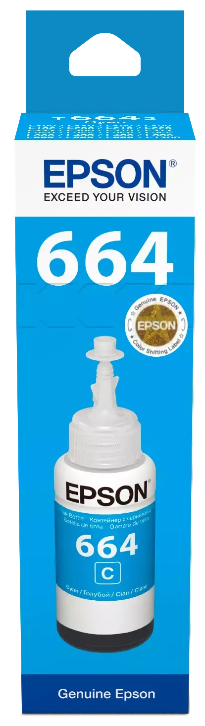Epson T6642 Ecotank Cyan ink bottle (70ml). 7500 pages @ 5% coverage - image 2