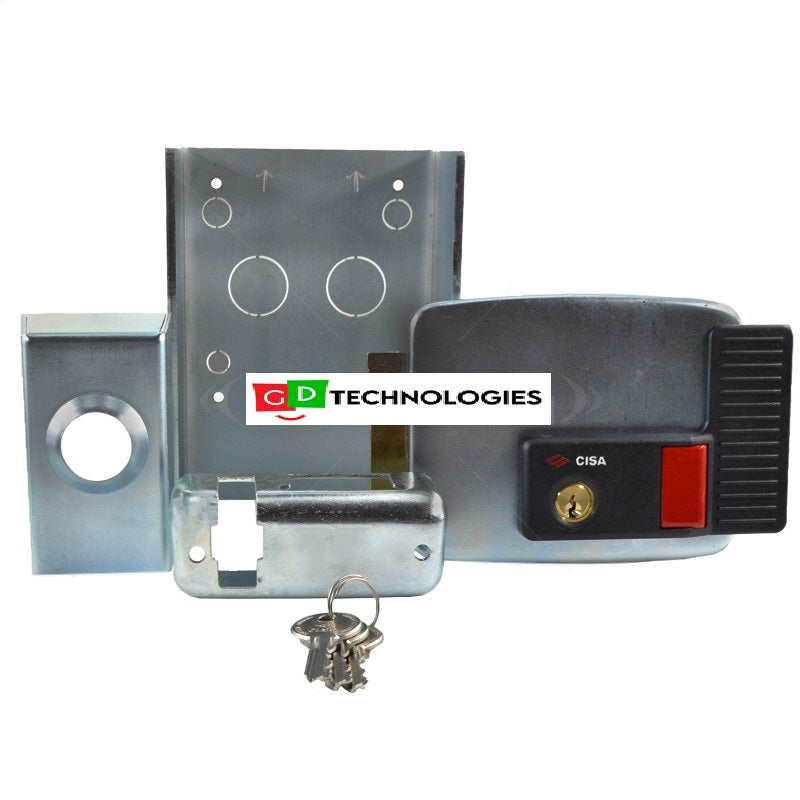 CISA ELECTRIC RIM GATE LOCK INWARD OPEN LHS WITH PUSH BUTTON 12VAC