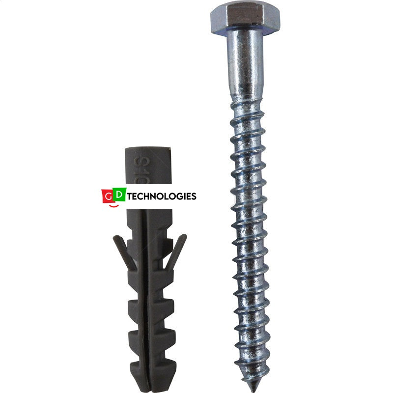 COACH SCREW 8 x 75 x 10MM W/PLUG / 25