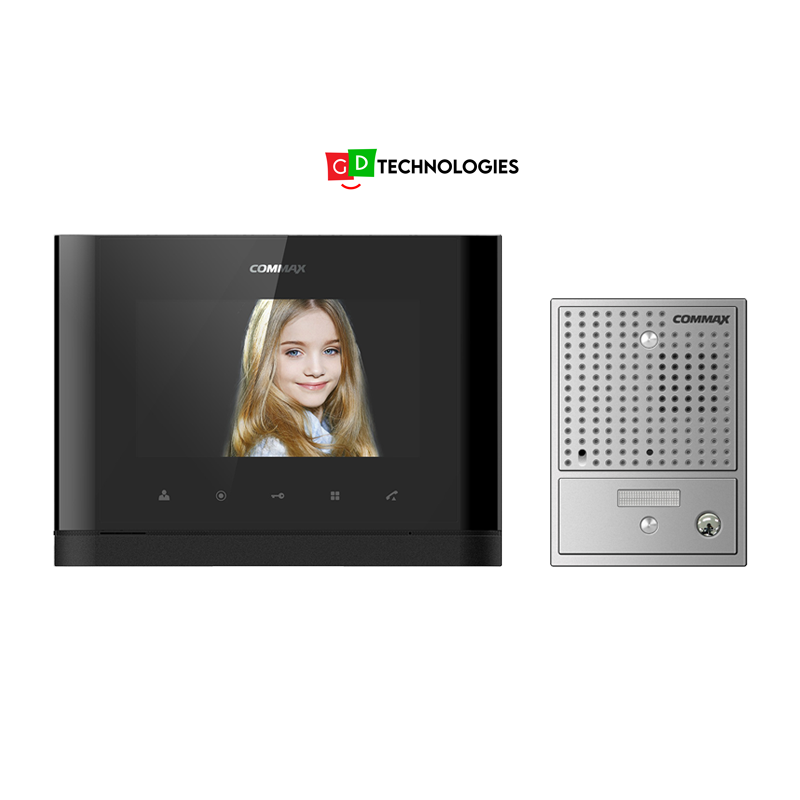 COMMAX 7" EXPANDABLE CONSOLE VID INTERCOM KIT W/ PINHOLE GATE STATION