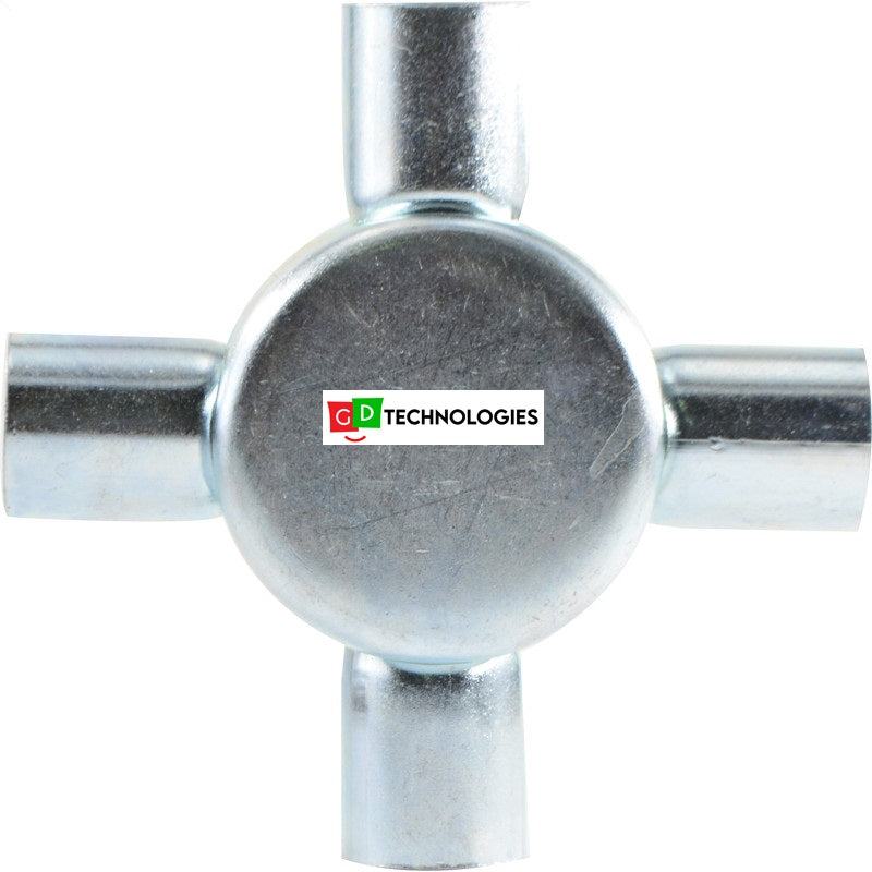 CONDUIT BOSAL - 25MM 4 WAY BOX GALV - COMPLETE