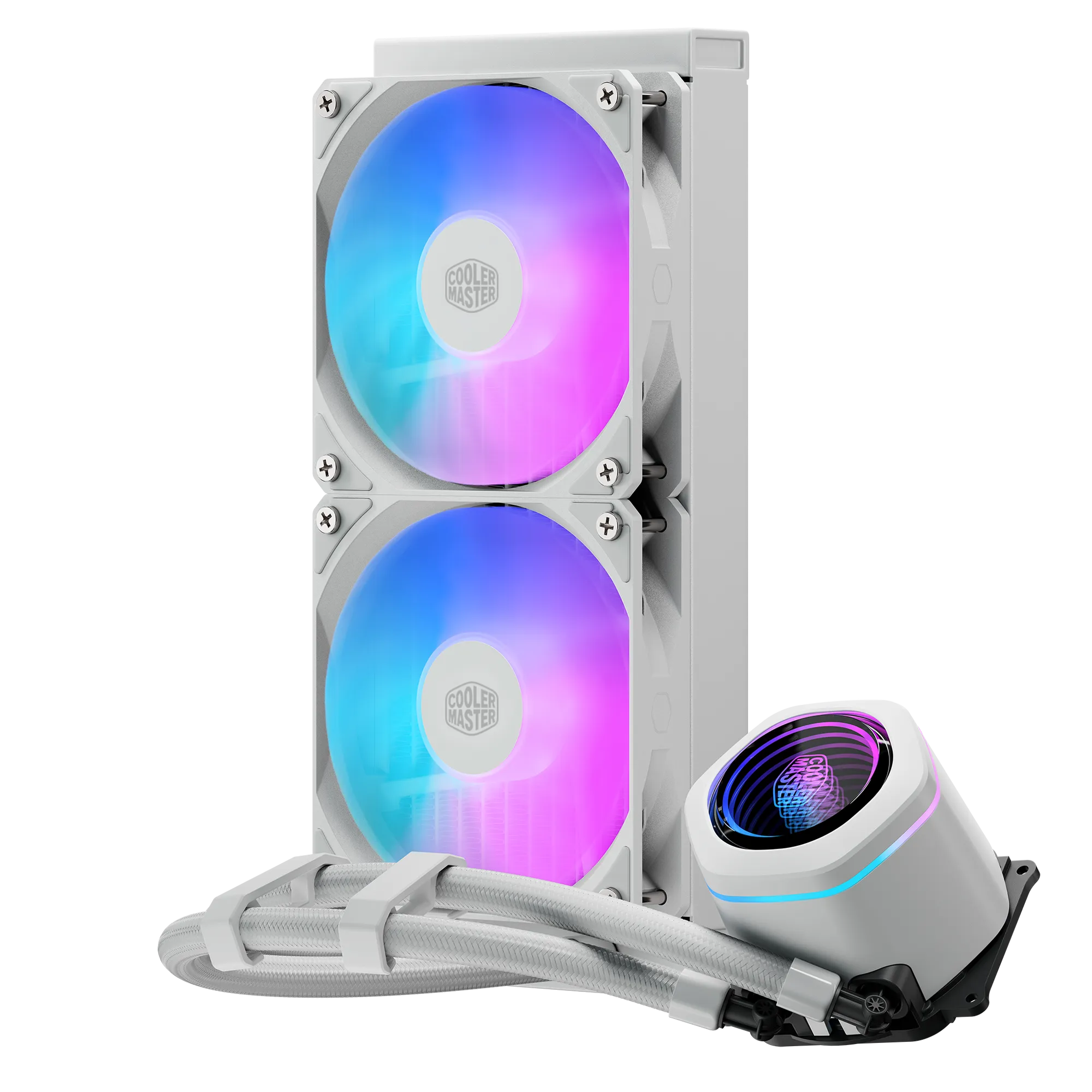 Cooler Master MasterLiquid Core Nex 240 White ARGB; 240mm AIO liquid cooler; Dual Chamber Pump;Intel LGA1700/1200/115& AM4; AM5 - image 2