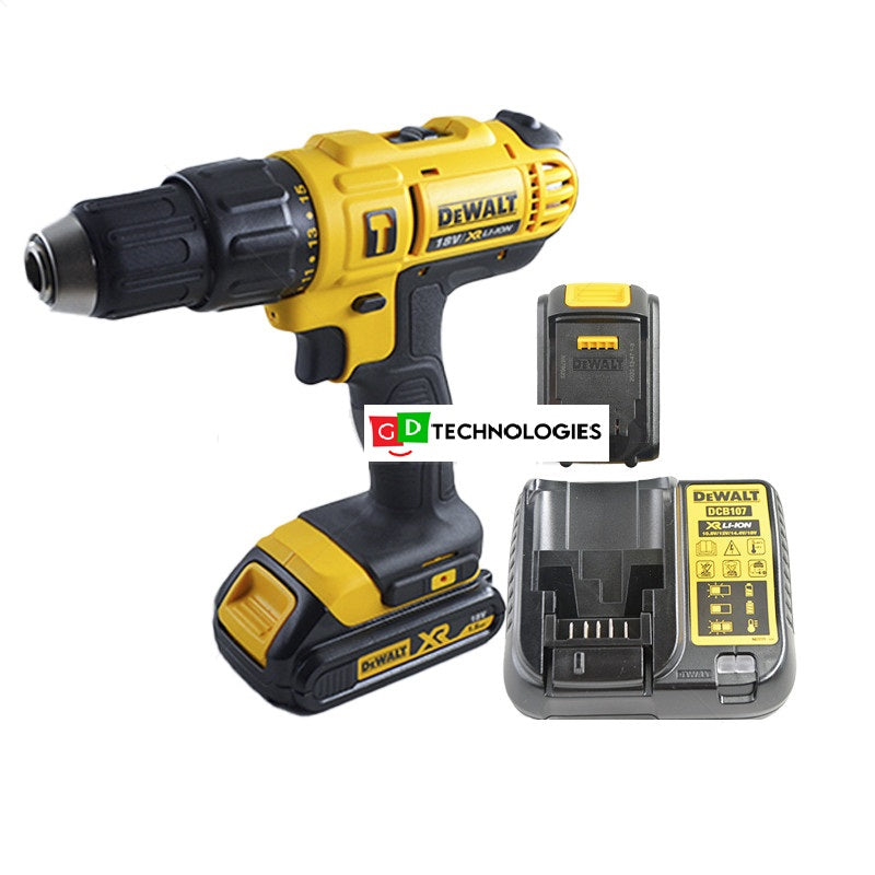 DEWALT HAMMER DRILL DRIVER KIT 18VDC XR LI-ON BATTERIES X 2