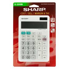 Sharp ElsiMate EL334WB - 12 Digit Desk Calculator