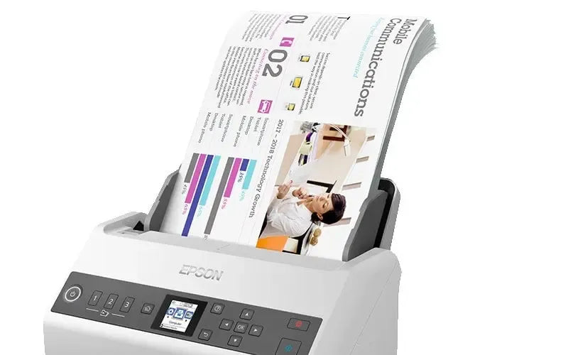 Epson WorkForce DS-730N-Sheetfeed;A4 A3 with stitching Duplex 600x600 DPI 40ppm Duty Cycle 4500;Network & WiFi