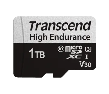 TRANSCEND 350V 1TB HIGH ENDURANCE MICRO SD UHS-I U3 V30 CLASS10 - READ 100 MB/S - WRITE 60MB/S - WITH SD ADPTOR