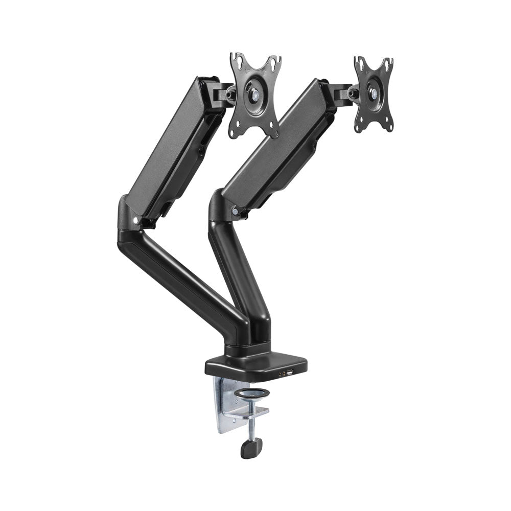 LINKQNET LDT46-C024U | 17-32" DUAL MONITOR SPRING-ASSISTED DESKTOP BRACKET WITH USB AND AUDIO POR