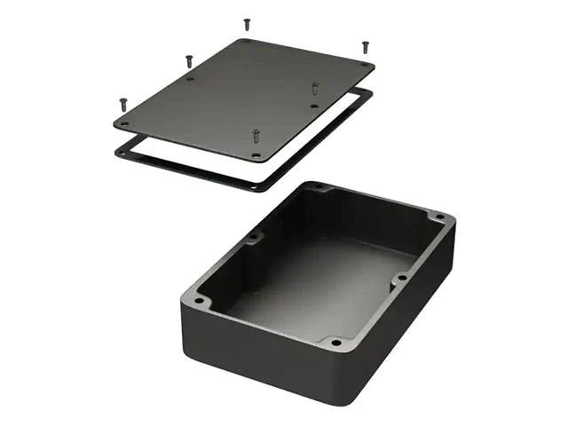 Enclosure Diecast Aluminium Black 222 x 146 x 55mm Liquid Resistant IP66