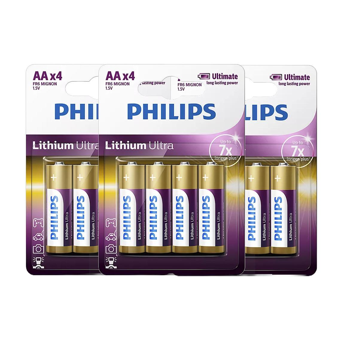 PHILIPS LITHIUM ULTRA AA 4 X 3