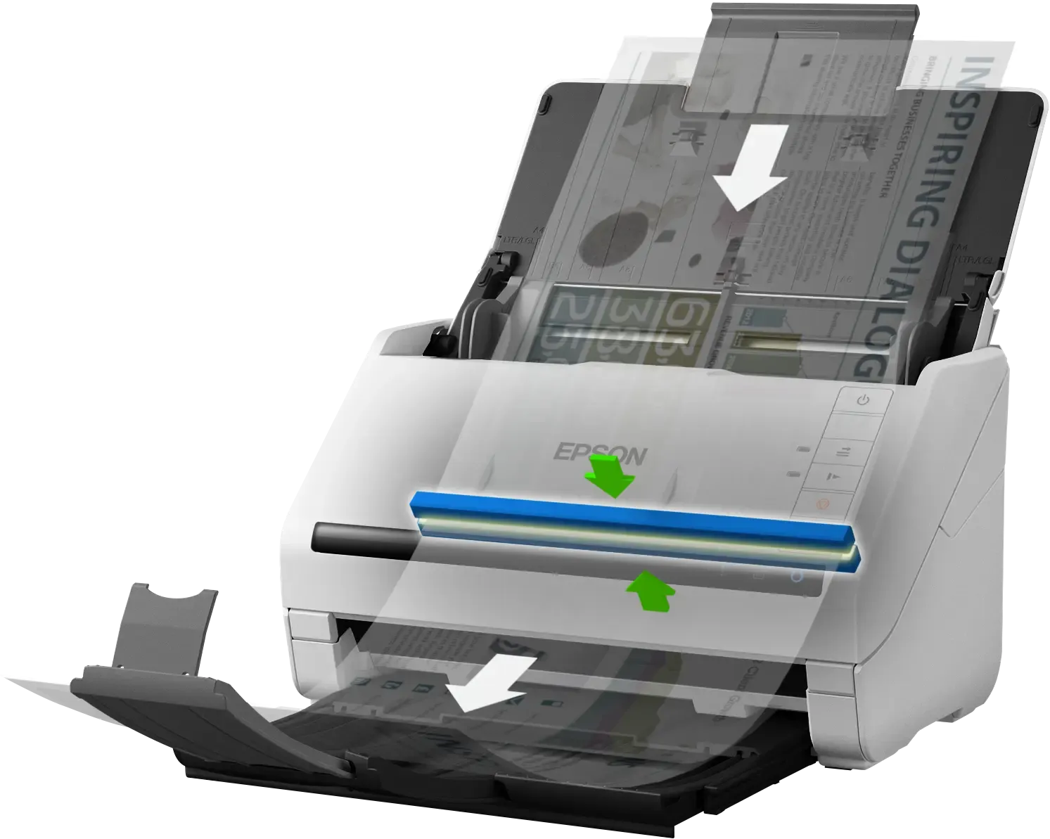 Epson WorkForce DS-770II-Sheetfeed;A4 A3 with stitching;Duplex;600x600DPI;45ppm;Single Pass;Daily Duty Cycle 7000;USB. - image 2