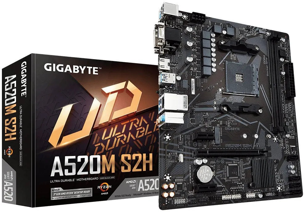 GIGABYTE Motherboard AMD A520M-S2H for 3rd/4th/5th Generation AMD Ryzen™ processors; 2x Dual DDR4; 1x M2; HDMI; DVI; VGA. - image 7