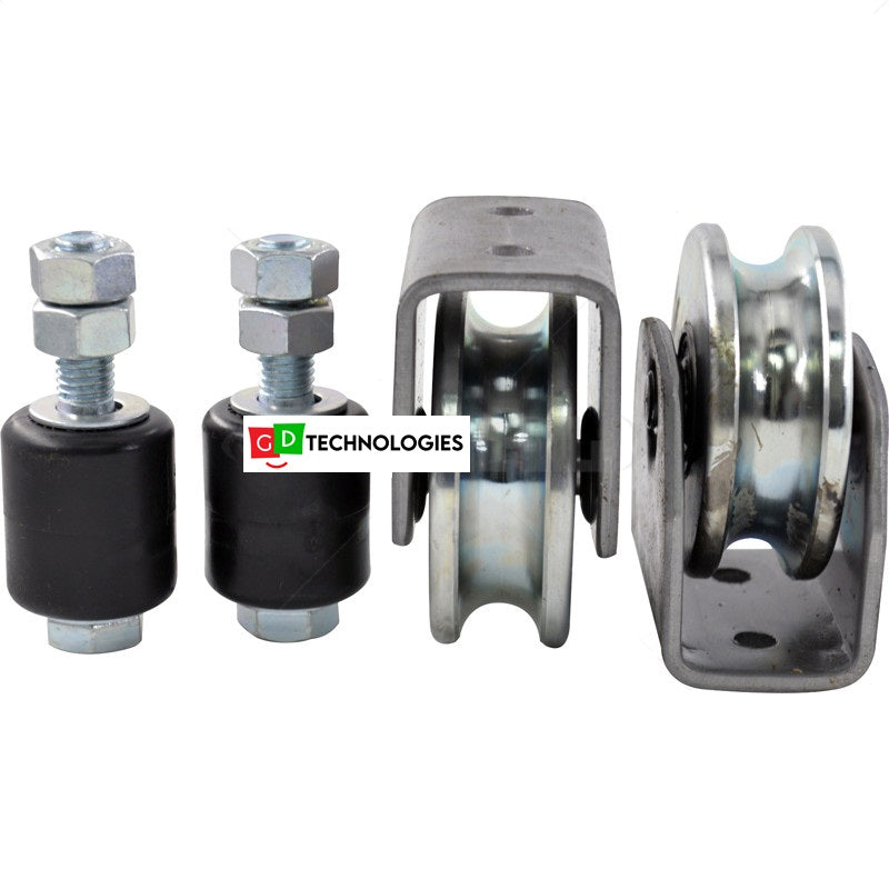 GATE WHEEL KIT - 80MM U - PROFILE ELECTRO PLATED