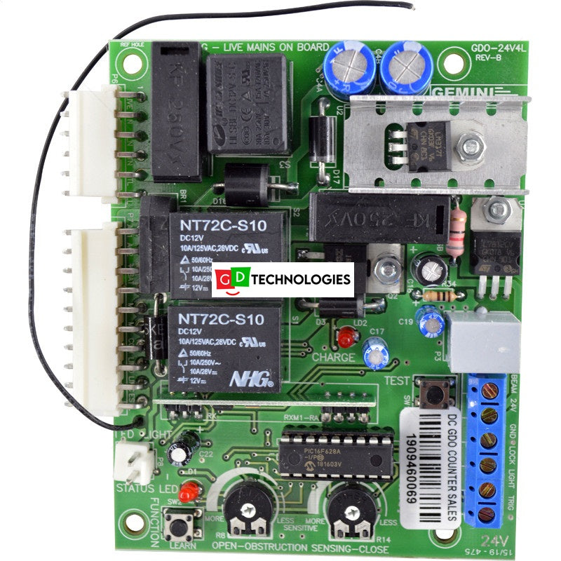 GEMINI GDO DC PCB 24 INCL RX MODULE