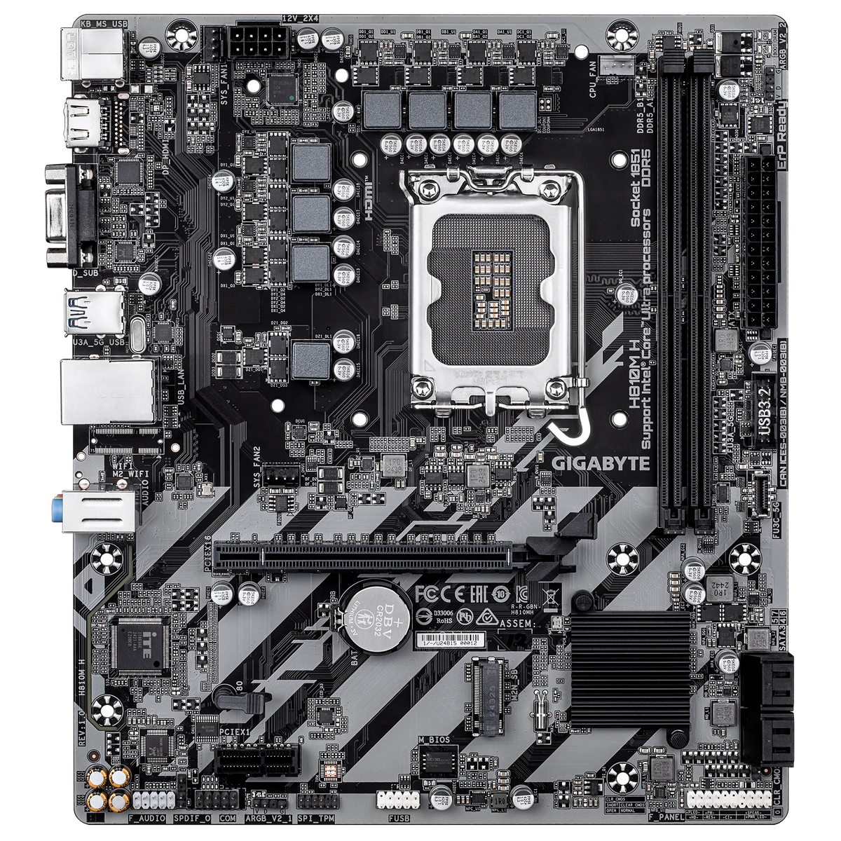 GIGABYTE Intel® H810 Chipset for LGA 1851; 2x DDR5; 1x M2; HDMI 1x VGA; mATX - image 2