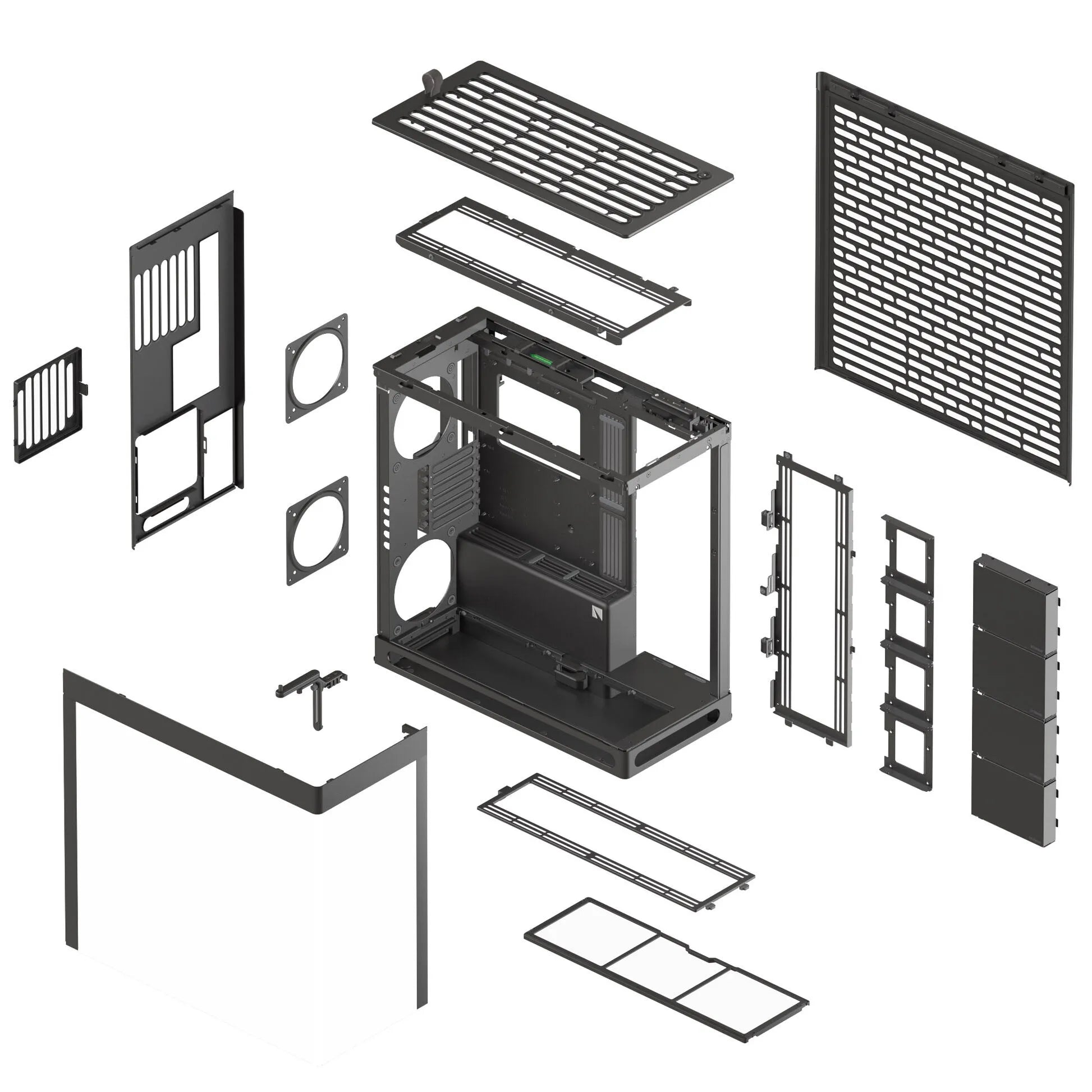 Aerocool HAVN HS 420 Base Edition Black EATX case - Supports up to 11 fans (0 incl) - 4x 3.5'' or 8x 2.5'' - 420mm Radiator.