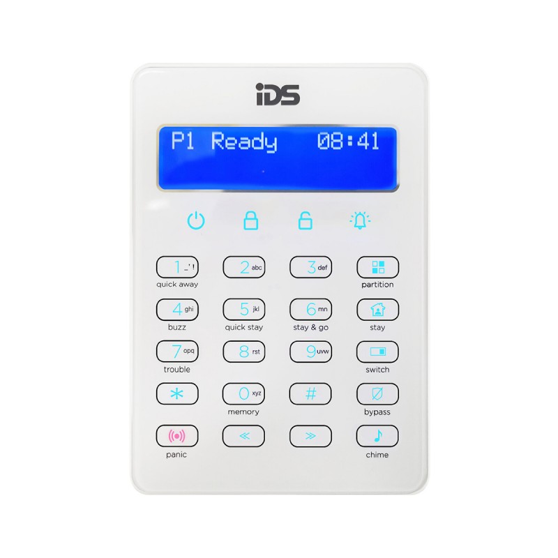 IDS XSeries Soft Touch White LCD Keypad