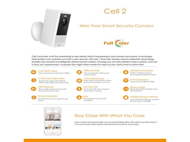 CELL 2 FULL COLOR WIFI OUTDOOR CAMERA