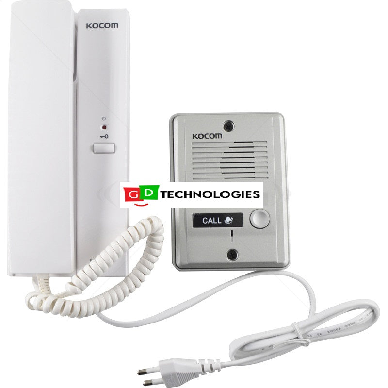 KOCOM - 1-1 AUDIO INTERCOM KIT 220VAC - METAL GATE STATION