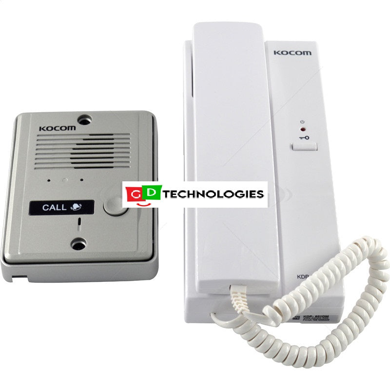KOCOM - 1-1 AUDIO INTERCOM KIT METAL GATE STATION 6/12VDC DUAL VOLTAGE